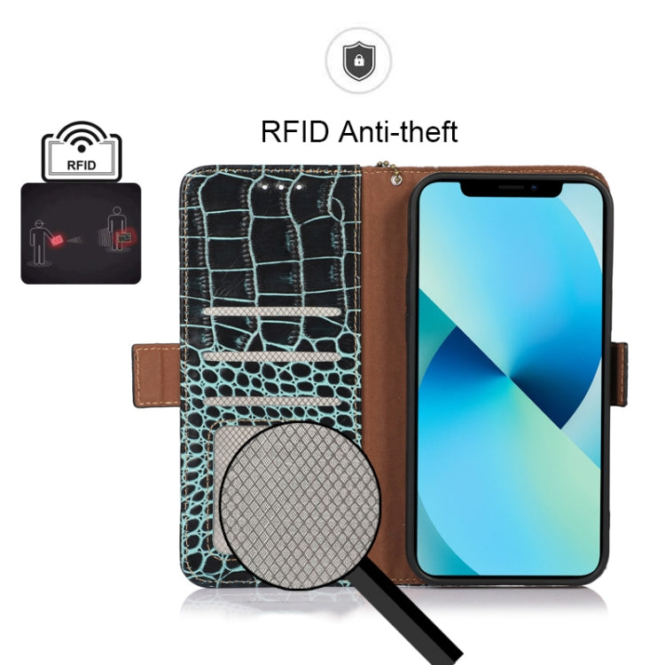 For Honor 70 Crocodile Top Layer Cowhide Leather Phone Case(Green) - Honor Cases by PMC TechLife | Online Shopping South Africa | PMC TechLife | Buy Now Pay Later Mobicred