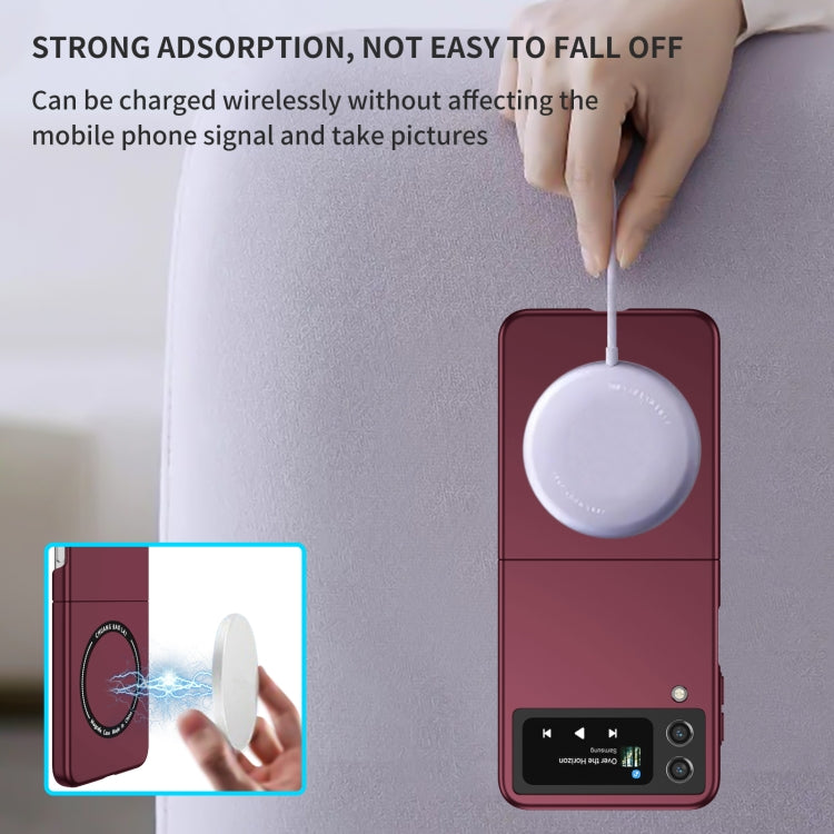 For Samsung Galaxy Z Flip4 Magsafe Magnetic Folding PC Phone Case(Wine Red) - Galaxy Z Flip4 5G Cases by PMC Jewellery | Online Shopping South Africa | PMC Jewellery