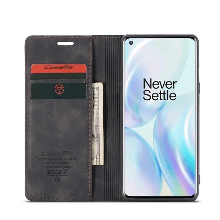 For OnePlus 8 CaseMe Multifunctional Horizontal Flip Leather Case, with Card Slot & Holder & Wallet(Black) - OnePlus Cases by CaseMe | Online Shopping South Africa | PMC Jewellery | Buy Now Pay Later Mobicred