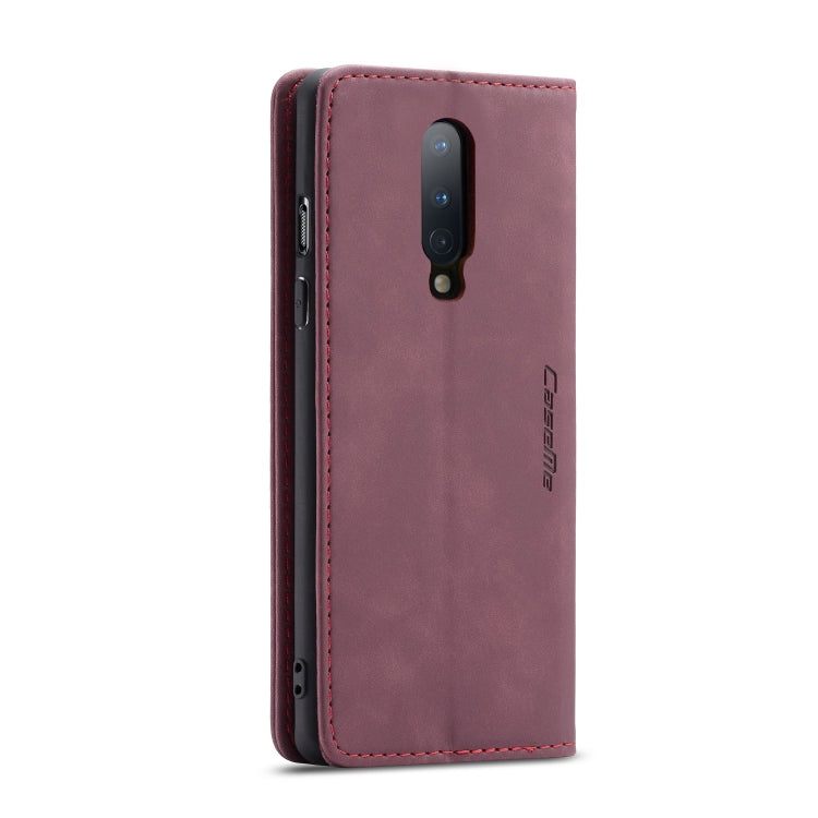 For OnePlus 8 CaseMe Multifunctional Horizontal Flip Leather Case, with Card Slot & Holder & Wallet(Wine Red) - OnePlus Cases by CaseMe | Online Shopping South Africa | PMC Jewellery | Buy Now Pay Later Mobicred