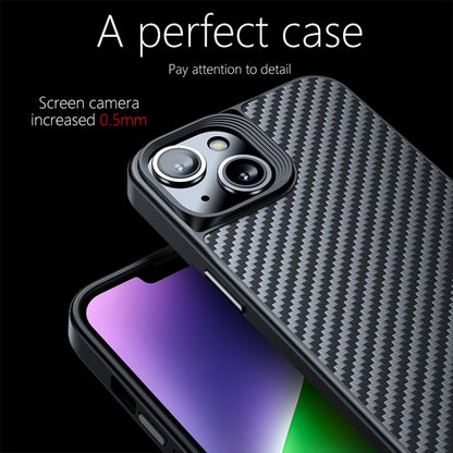 For iPhone 14 wlons Magsafe Carbon Fiber Kevlar TPU Phone Case(Black) - iPhone 14 Cases by wlons | Online Shopping South Africa | PMC Jewellery | Buy Now Pay Later Mobicred