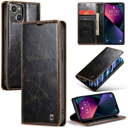 For iPhone 13 CaseMe 003 Crazy Horse Texture Leather Phone Case(Coffee) - iPhone 13 Cases by CaseMe | Online Shopping South Africa | PMC Jewellery | Buy Now Pay Later Mobicred