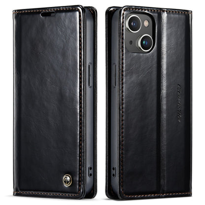 For iPhone 14 CaseMe 003 Crazy Horse Texture Leather Phone Case(Black) - iPhone 14 Cases by CaseMe | Online Shopping South Africa | PMC Jewellery | Buy Now Pay Later Mobicred