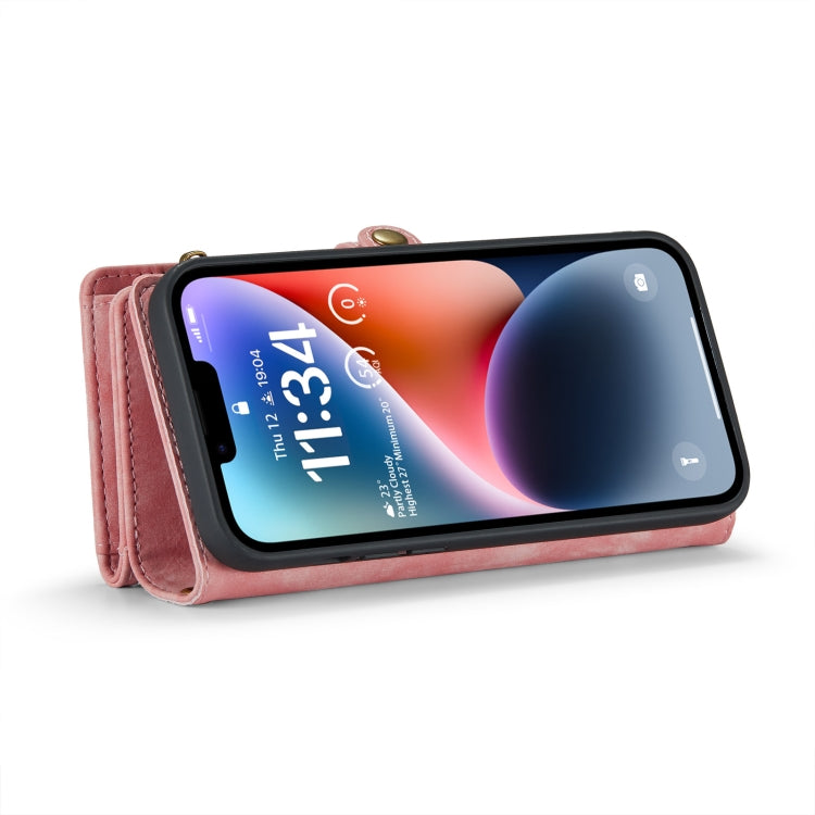 For iPhone 14 CaseMe 008 Detachable Multifunctional Leather Phone Case(Pink) - iPhone 14 Cases by CaseMe | Online Shopping South Africa | PMC Jewellery | Buy Now Pay Later Mobicred