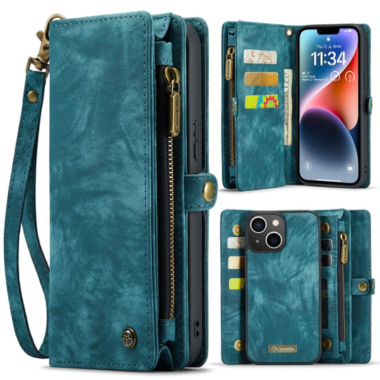 For iPhone 14 Plus CaseMe 008 Detachable Multifunctional Leather Phone Case(Blue) - iPhone 14 Plus Cases by CaseMe | Online Shopping South Africa | PMC Jewellery | Buy Now Pay Later Mobicred