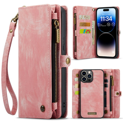 For iPhone 14 Pro Max CaseMe 008 Detachable Multifunctional Leather Phone Case(Pink) - iPhone 14 Pro Max Cases by CaseMe | Online Shopping South Africa | PMC Jewellery | Buy Now Pay Later Mobicred