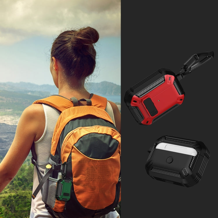 For AirPods Pro 2 Shield Shockproof Earphone Protective Case with Hook(Grey Black) - For AirPods Pro 2 by PMC TechLife | Online Shopping South Africa | PMC TechLife