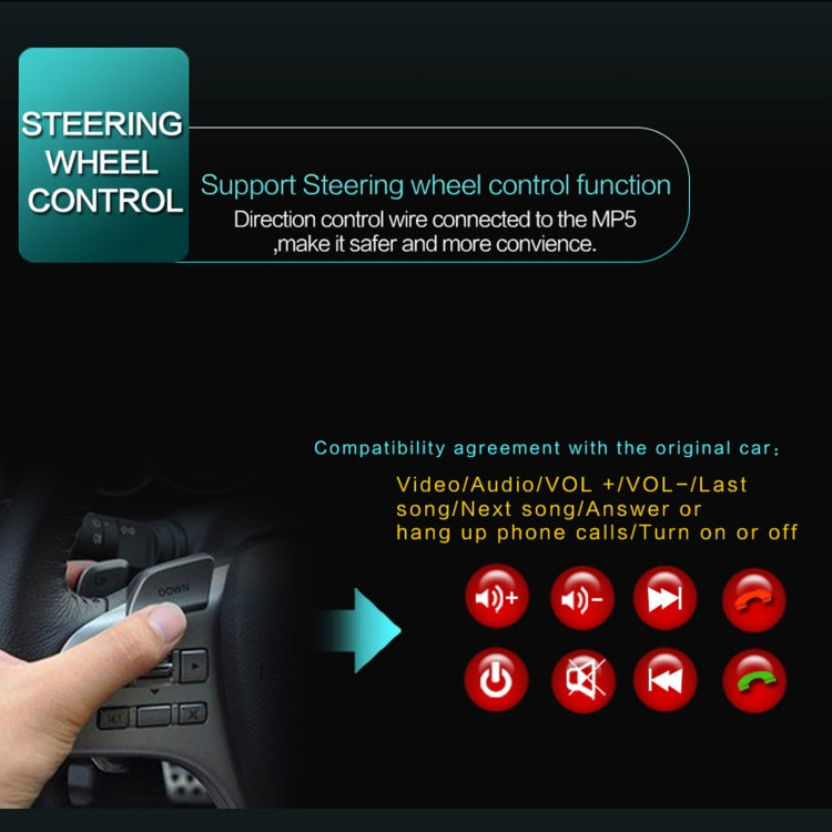 9601 7 inch Car Electric Retractable MP5 Player Supports Bluetooth Hand-free Calling Reverse - Car MP3 & MP4 & MP5 by PMC TechLife | Online Shopping South Africa | PMC TechLife | Buy Now Pay Later Mobicred