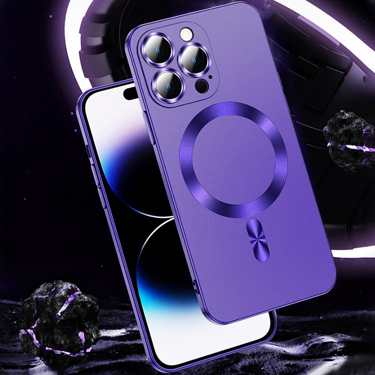 For iPhone 14 Plus Liquid Lens Protector Magsafe Phone Case(Dark Purple) - iPhone 14 Plus Cases by PMC Jewellery | Online Shopping South Africa | PMC Jewellery