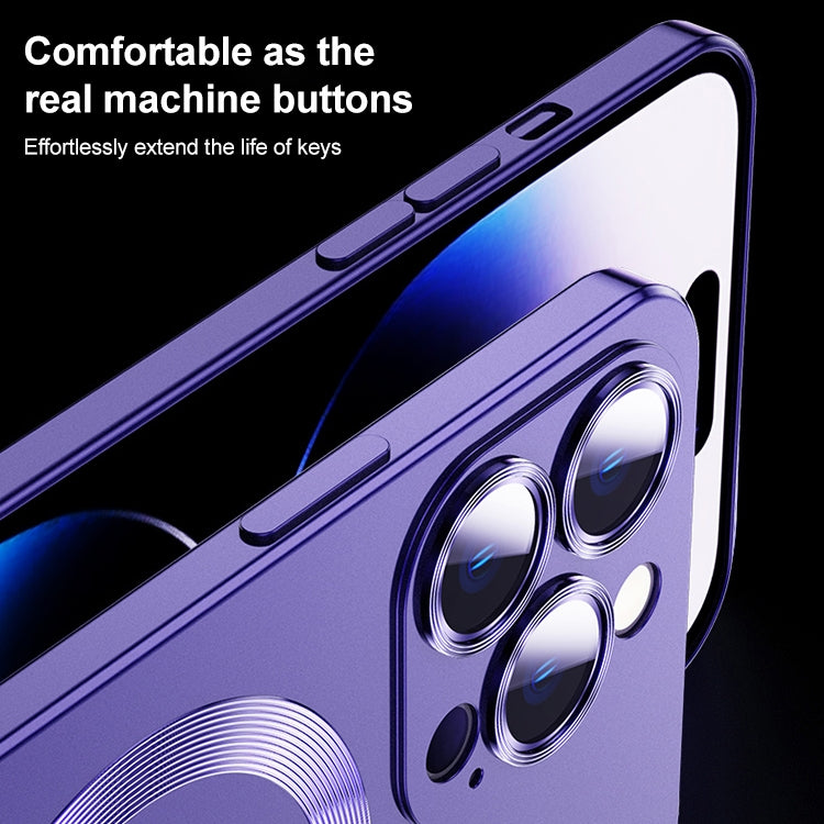 For iPhone 12 Pro Max Liquid Lens Protector Magsafe Phone Case(Dark Purple) - free shipping - PMC TechLife - Order now!