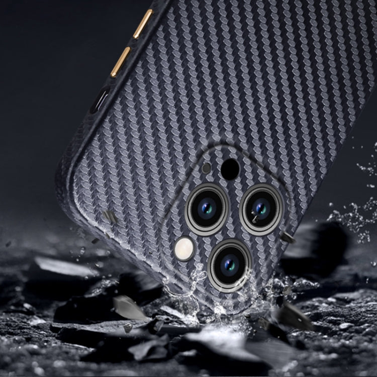 For iPhone 14 Pro Max R-JUST Carbon Fiber Texture Kevlar Phone Case(Grey) - iPhone 14 Pro Max Cases by R-JUST | Online Shopping South Africa | PMC Jewellery
