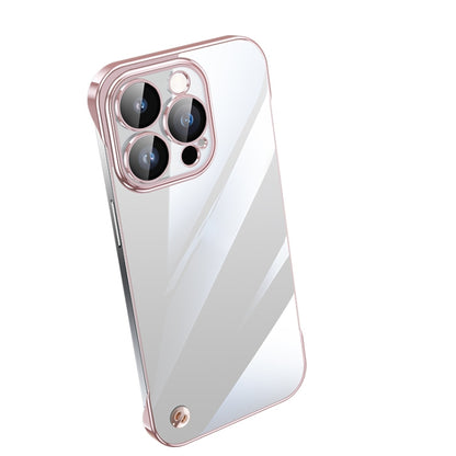 For iPhone 14 Pro Electroplating Frameless Clear PC Phone Case(Pink) - iPhone 14 Pro Cases by PMC Jewellery | Online Shopping South Africa | PMC Jewellery | Buy Now Pay Later Mobicred