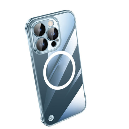 For iPhone 14 Pro Electroplating Frameless Magsafe Magnetic PC Phone Case(Transparent) - iPhone 14 Pro Cases by PMC Jewellery | Online Shopping South Africa | PMC Jewellery | Buy Now Pay Later Mobicred