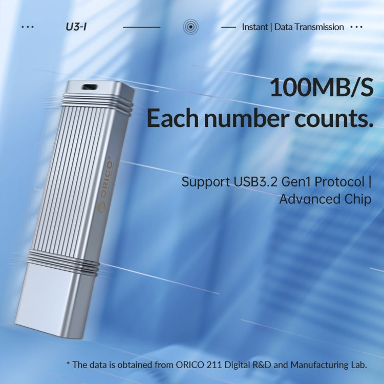 ORICO 64GB Type-C USB3.2 Gen1 USB Flash Drive, Read 260MB/s, Write 50MB/s (Silver) - USB Flash Drives by ORICO | Online Shopping South Africa | PMC Jewellery | Buy Now Pay Later Mobicred