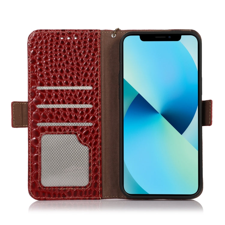 For Motorola Moto E22/E22i Crocodile Top Layer Cowhide Leather Phone Case(Red) - Motorola Cases by PMC TechLife | Online Shopping South Africa | PMC TechLife | Buy Now Pay Later Mobicred