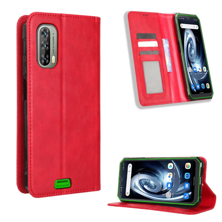 For Blackview BV7100 Magnetic Buckle Retro Texture Leather Phone Case(Red) - More Brand by PMC TechLife | Online Shopping South Africa | PMC TechLife