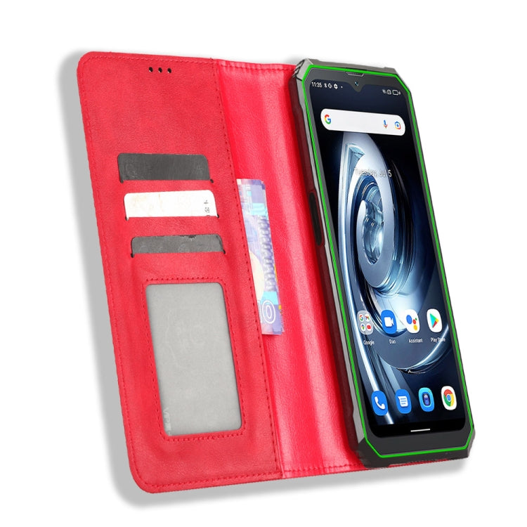 For Blackview BV7100 Magnetic Buckle Retro Texture Leather Phone Case(Red) - More Brand by PMC TechLife | Online Shopping South Africa | PMC TechLife