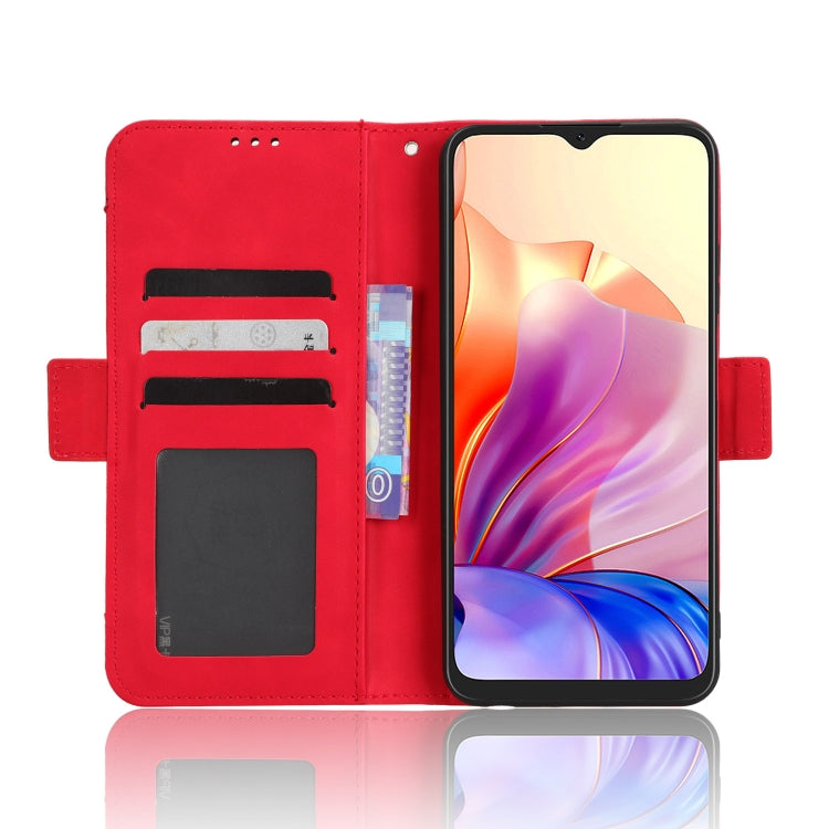 For Blackview OSCAL C80 Skin Feel Calf Texture Card Slots Leather Phone Case(Red) - More Brand by PMC Jewellery | Online Shopping South Africa | PMC Jewellery | Buy Now Pay Later Mobicred