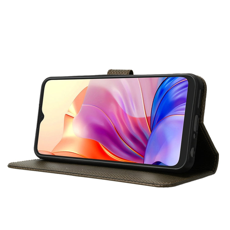 For Blackview OSCAL C80 Diamond Texture Leather Phone Case(Brown) - More Brand by PMC TechLife | Online Shopping South Africa | PMC TechLife | Buy Now Pay Later Mobicred