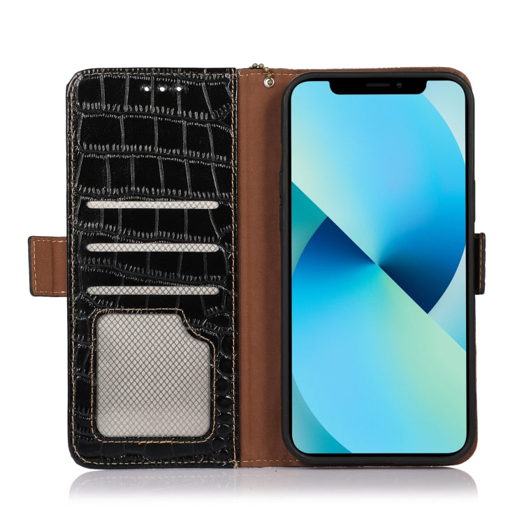 For Honor X20 SE Crocodile Top Layer Cowhide Leather Phone Case(Black) - Honor Cases by PMC TechLife | Online Shopping South Africa | PMC TechLife | Buy Now Pay Later Mobicred
