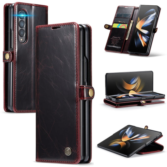 For Samsung Galaxy Z Fold4 CaseMe 003 Crazy Horse Texture Leather Phone Case(Wine Red) - Galaxy Z Fold4 5G Cases by CaseMe | Online Shopping South Africa | PMC Jewellery | Buy Now Pay Later Mobicred