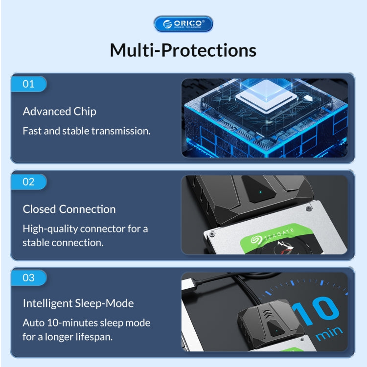 ORICO UTS2 USB 3.0 2.5-inch SATA HDD Adapter with Silicone Case, Cable Length:0.3m - USB to IDE / SATA by ORICO | Online Shopping South Africa | PMC Jewellery | Buy Now Pay Later Mobicred