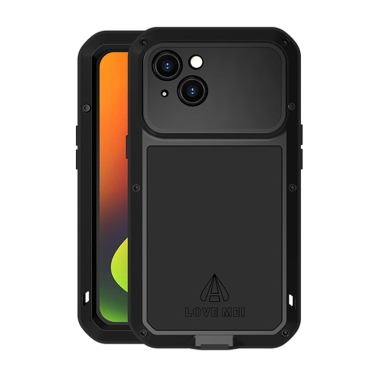 For iPhone 14 Plus LOVE MEI Metal Shockproof Life Waterproof Dustproof Phone Case(Black) - free shipping - PMC TechLife - Order now!