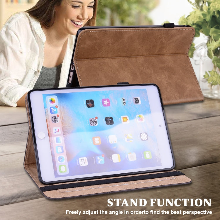 For iPad 10th Gen 10.9 2022 Solid Color Embossed Striped Leather Tablet Case(Brown) - iPad 10th Gen 10.9 Cases by PMC Jewellery | Online Shopping South Africa | PMC Jewellery