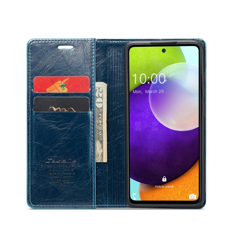 For Samsung Galaxy A52 CaseMe 003 Crazy Horse Texture Leather Phone Case(Blue) - Galaxy Phone Cases by CaseMe | Online Shopping South Africa | PMC Jewellery | Buy Now Pay Later Mobicred