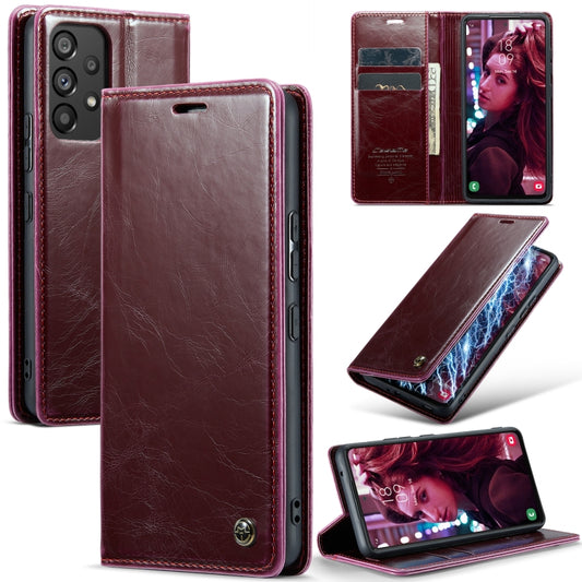 For Samsung Galaxy A53 CaseMe 003 Crazy Horse Texture Leather Phone Case(Wine Red) - Galaxy Phone Cases by CaseMe | Online Shopping South Africa | PMC Jewellery | Buy Now Pay Later Mobicred