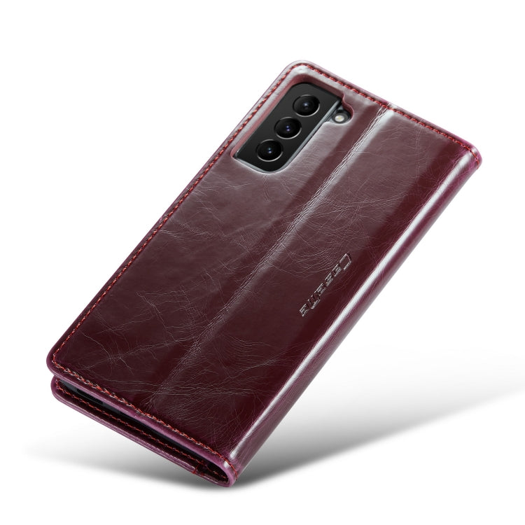 For Samsung Galaxy S21 5G CaseMe 003 Crazy Horse Texture Leather Phone Case(Wine Red) - Galaxy S21 5G Cases by CaseMe | Online Shopping South Africa | PMC Jewellery | Buy Now Pay Later Mobicred