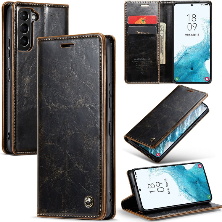 For Samsung Galaxy S22+ 5G CaseMe 003 Crazy Horse Texture Leather Phone Case(Coffee) - Galaxy S22+ 5G Cases by CaseMe | Online Shopping South Africa | PMC Jewellery | Buy Now Pay Later Mobicred