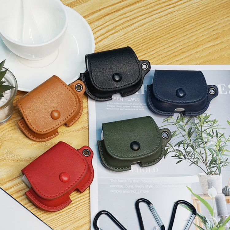 For AirPods 3 Backpack Style PU Leather Earphone Protective Case with Lanyard(Black) - For AirPods 3 by PMC Jewellery | Online Shopping South Africa | PMC Jewellery | Buy Now Pay Later Mobicred