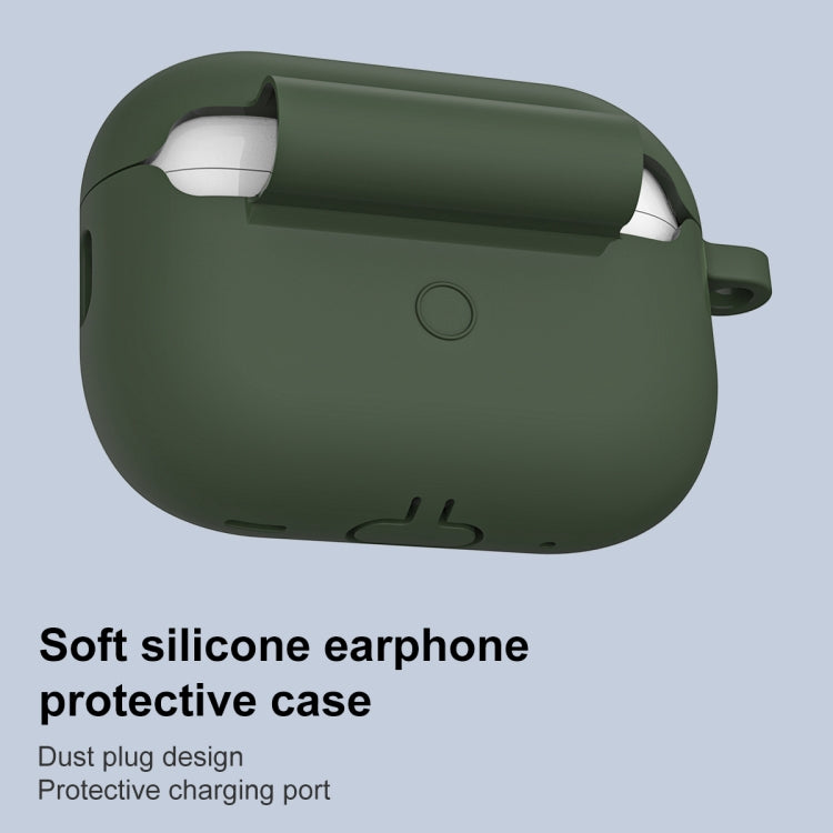 For AirPods Pro 2 Thickened One-piece Shockproof Earphone Case(Olive Green) - For AirPods Pro 2 by PMC Jewellery | Online Shopping South Africa | PMC Jewellery | Buy Now Pay Later Mobicred