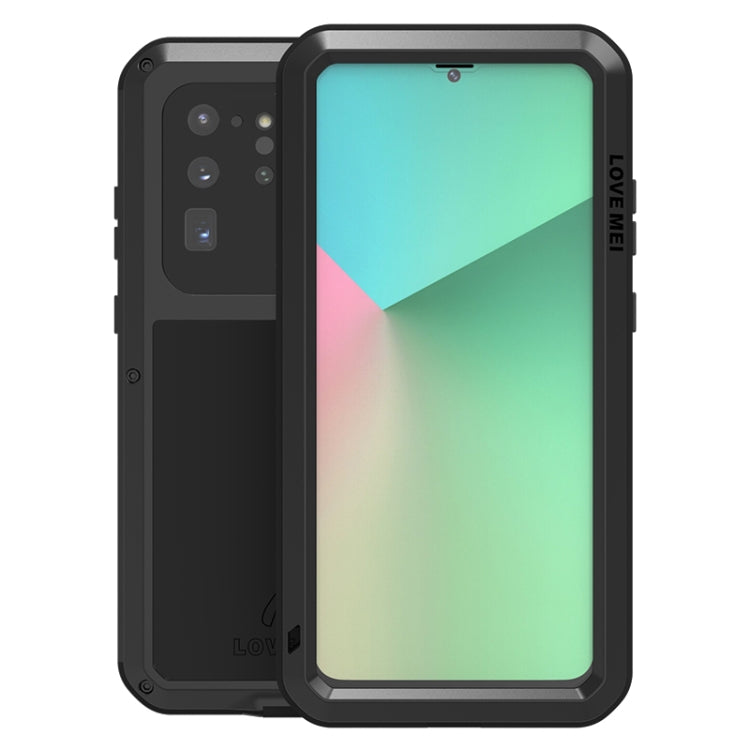 For Galaxy S20 Ultra LOVE MEI Metal Shockproof Waterproof Dustproof Protective Case(Black) - Galaxy Phone Cases by LOVE MEI | Online Shopping South Africa | PMC TechLife | Buy Now Pay Later Mobicred
