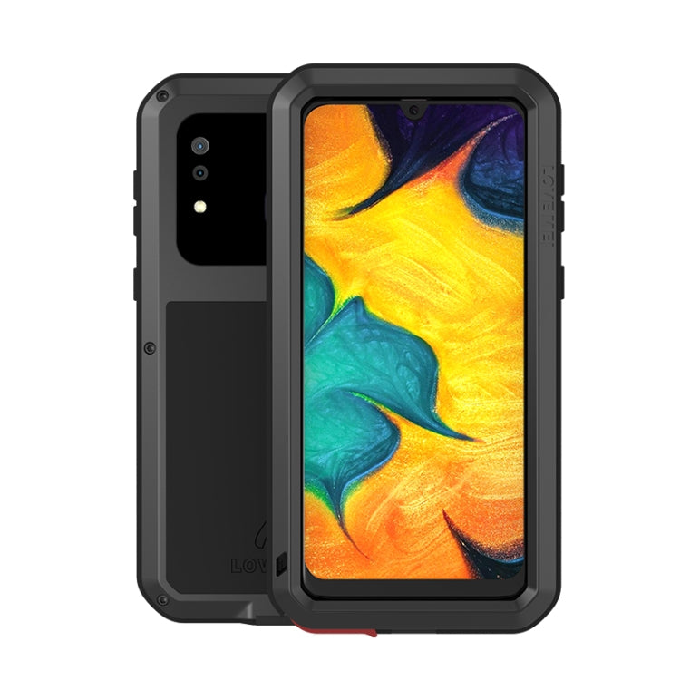 For Galaxy A30 LOVE MEI Metal Shockproof Waterproof Dustproof Protective Case(Black) - Galaxy Phone Cases by LOVE MEI | Online Shopping South Africa | PMC Jewellery | Buy Now Pay Later Mobicred