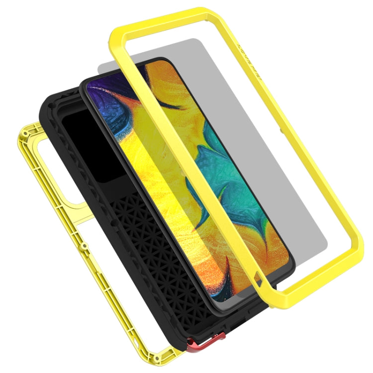 For Galaxy A30 LOVE MEI Metal Shockproof Waterproof Dustproof Protective Case(Yellow) - Galaxy Phone Cases by LOVE MEI | Online Shopping South Africa | PMC Jewellery