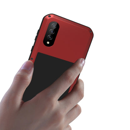 For Galaxy A50s LOVE MEI Metal Shockproof Waterproof Dustproof Protective Case(Red) - Galaxy Phone Cases by LOVE MEI | Online Shopping South Africa | PMC Jewellery