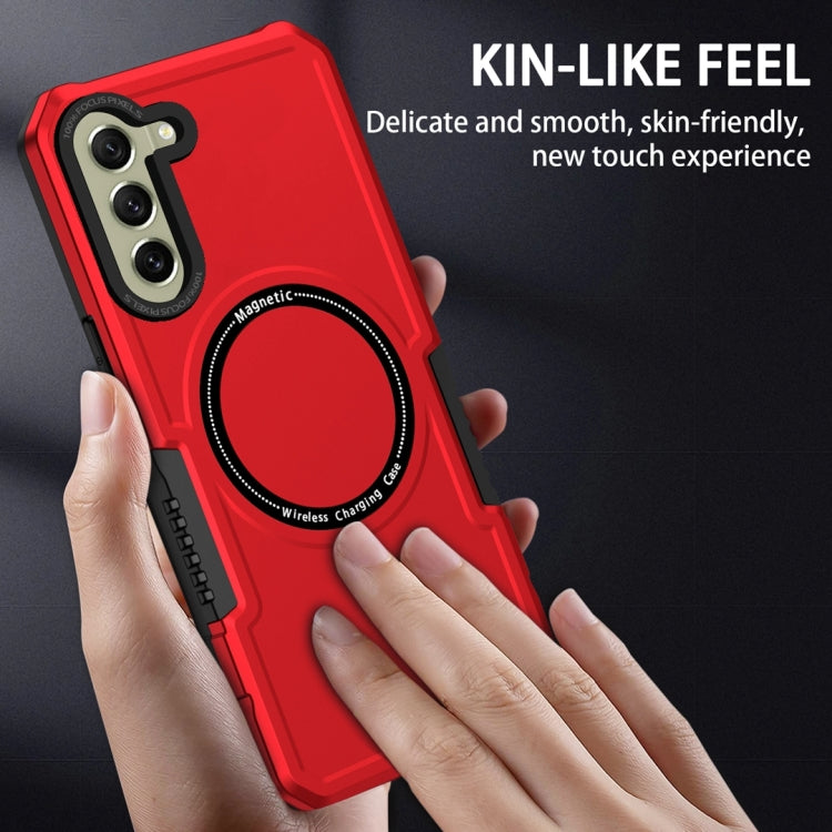 For Samsung Galaxy S21 FE 5G MagSafe Shockproof Armor Phone Case(Red) - Galaxy Phone Cases by PMC TechLife | Online Shopping South Africa | PMC TechLife