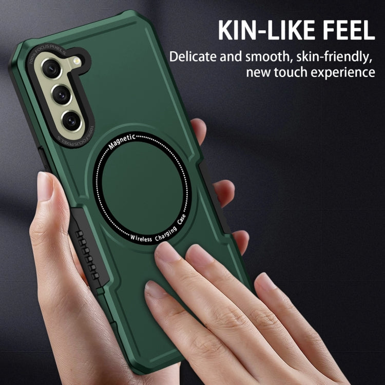 For Samsung Galaxy S21 FE 5G MagSafe Shockproof Armor Phone Case(Dark Green) - Galaxy Phone Cases by PMC TechLife | Online Shopping South Africa | PMC TechLife