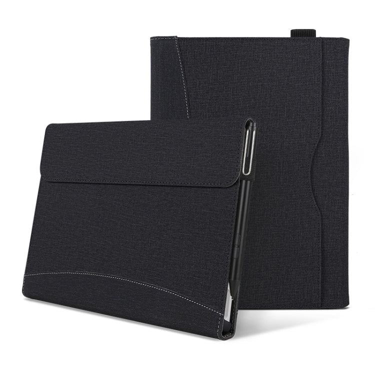 For Microsoft Surface Pro 7 / 6 / 5 / 4 Cloth Texture Stitching Leather Tablet Case(Black) - Others by PMC TechLife | Online Shopping South Africa | PMC TechLife | Buy Now Pay Later Mobicred
