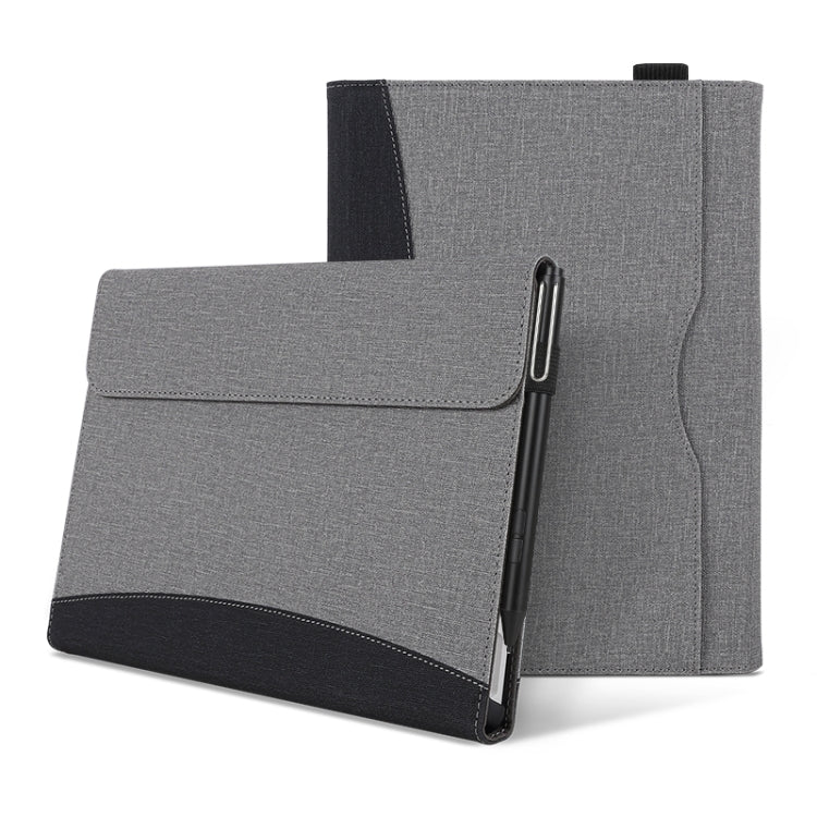 For Microsoft Surface Go 3 / 2 / 1 Cloth Texture Stitching Leather Tablet Case(Black Grey) - Others by PMC TechLife | Online Shopping South Africa | PMC TechLife | Buy Now Pay Later Mobicred
