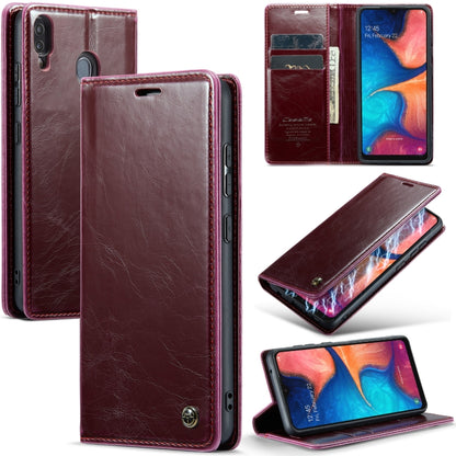 For Samsung Galaxy A20／A30／M10S CaseMe 003 Crazy Horse Texture Leather Phone Case(Wine Red) - Galaxy Phone Cases by CaseMe | Online Shopping South Africa | PMC Jewellery | Buy Now Pay Later Mobicred