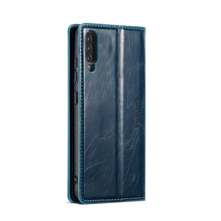 For Samsung Galaxy A30s／A50s／A50 CaseMe 003 Crazy Horse Texture Leather Phone Case(Blue) - Galaxy Phone Cases by CaseMe | Online Shopping South Africa | PMC Jewellery | Buy Now Pay Later Mobicred