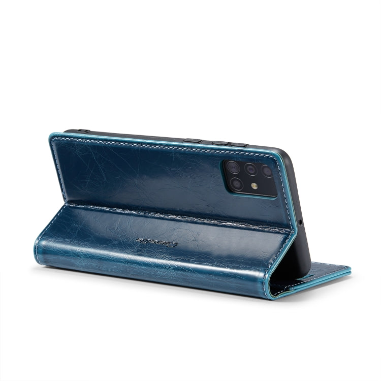 For Samsung Galaxy A51 4G/M40S CaseMe 003 Crazy Horse Texture Leather Phone Case(Blue) - Galaxy Phone Cases by CaseMe | Online Shopping South Africa | PMC Jewellery | Buy Now Pay Later Mobicred