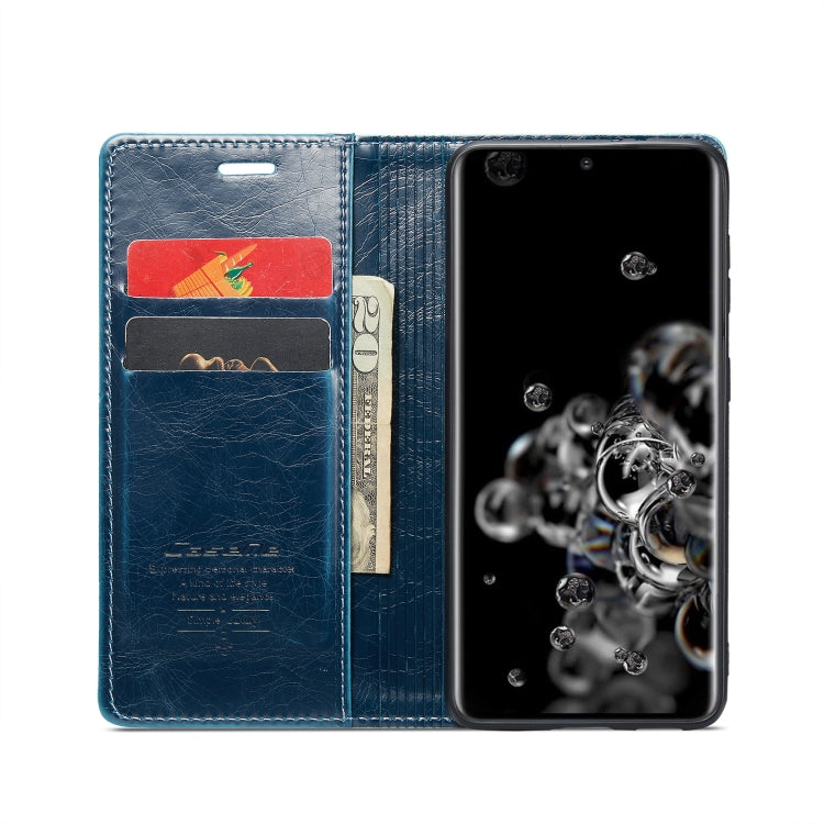 For Samsung Galaxy S20 Ultra CaseMe 003 Crazy Horse Texture Leather Phone Case(Blue) - Galaxy Phone Cases by CaseMe | Online Shopping South Africa | PMC Jewellery | Buy Now Pay Later Mobicred