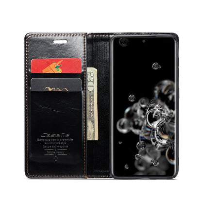 For Samsung Galaxy S20 Ultra CaseMe 003 Crazy Horse Texture Leather Phone Case(Black) - Galaxy Phone Cases by CaseMe | Online Shopping South Africa | PMC Jewellery | Buy Now Pay Later Mobicred