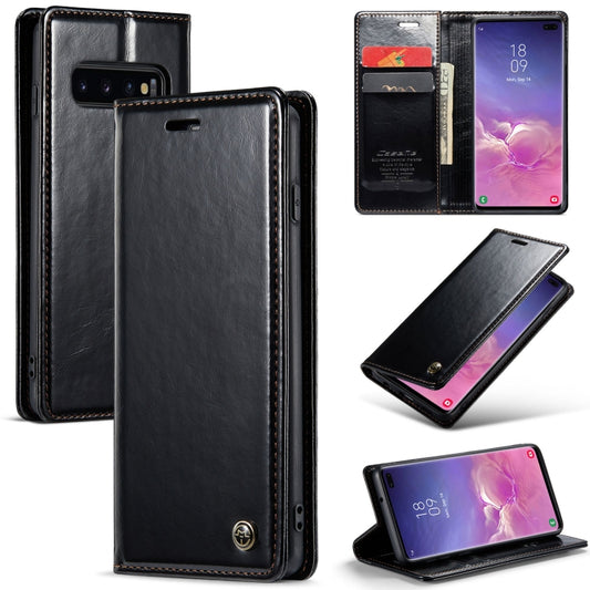 For Samsung Galaxy S10+ CaseMe 003 Crazy Horse Texture Leather Phone Case(Black) - Galaxy Phone Cases by CaseMe | Online Shopping South Africa | PMC Jewellery | Buy Now Pay Later Mobicred