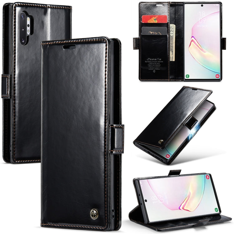 For Samsung Galaxy Note10+ CaseMe 003 Crazy Horse Texture Leather Phone Case(Black) - Galaxy Phone Cases by CaseMe | Online Shopping South Africa | PMC Jewellery | Buy Now Pay Later Mobicred