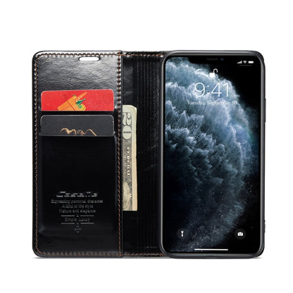 For iPhone 11 Pro Max CaseMe 003 Crazy Horse Texture Leather Phone Case(Black) - iPhone 11 Pro Max Cases by CaseMe | Online Shopping South Africa | PMC Jewellery | Buy Now Pay Later Mobicred